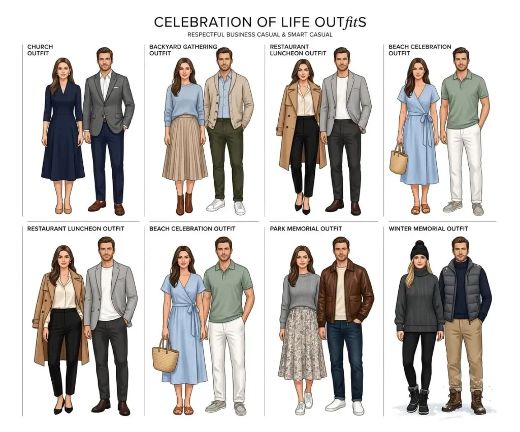 Celebration of life dresscode for men
