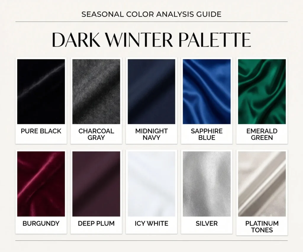 Dark Winter Color Palette Chart
