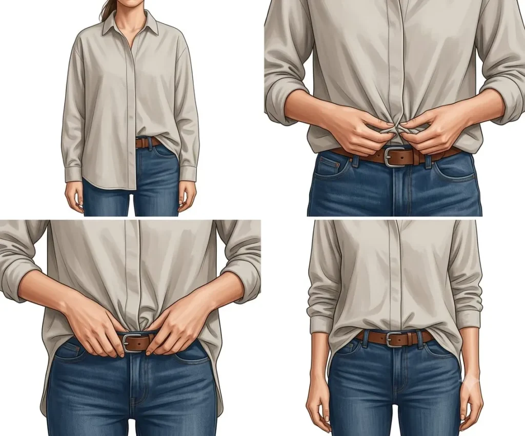 French Tuck Shirt: How to Style It for a Smart and Effortless Look 2 How to Do a French Tuck Shirt Step by Step