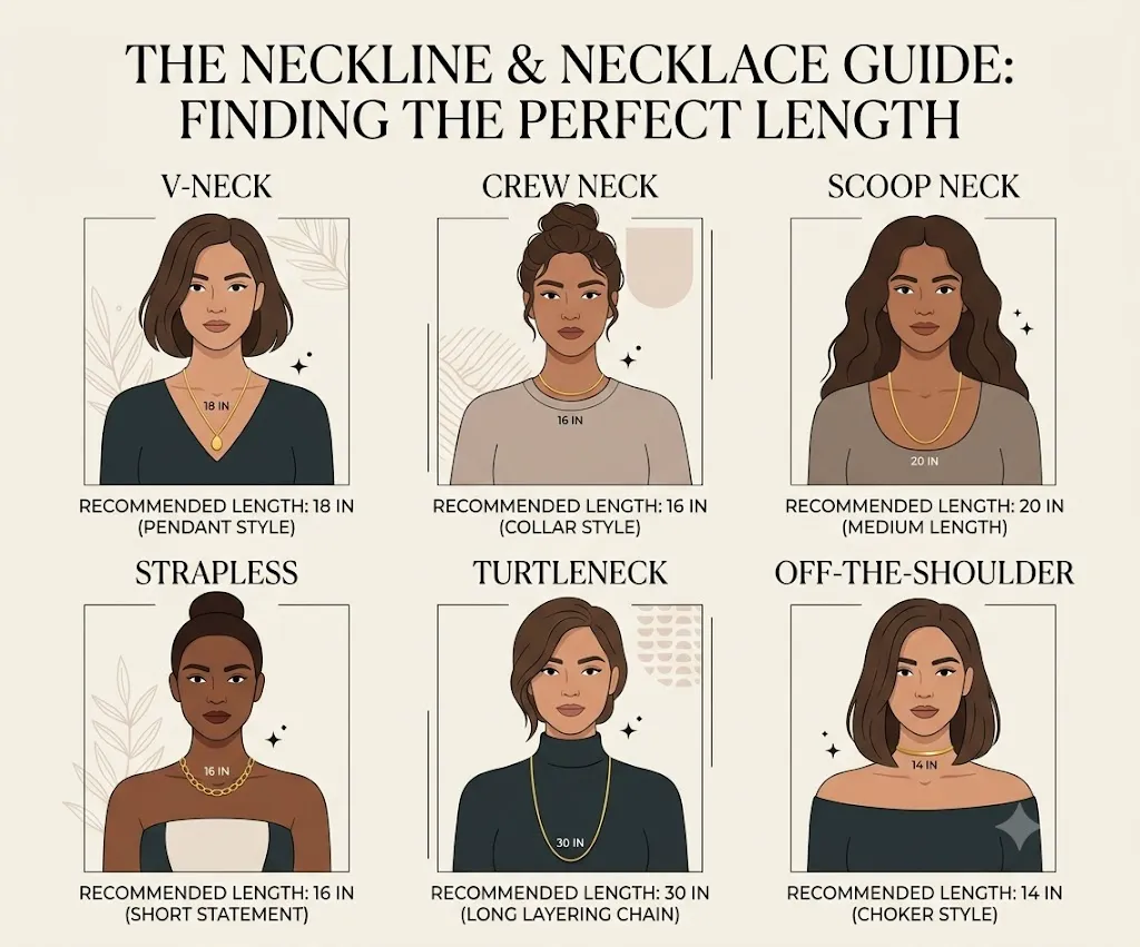 Necklace Length by Neckline
